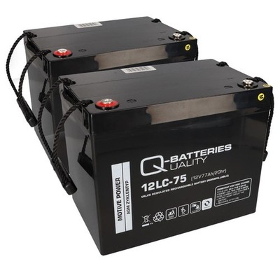 Ersatzakku f. Cascare Strider, Maxi 4 2x Bleiakku 12LC-75 M6 12V 75Ah zyklenfest