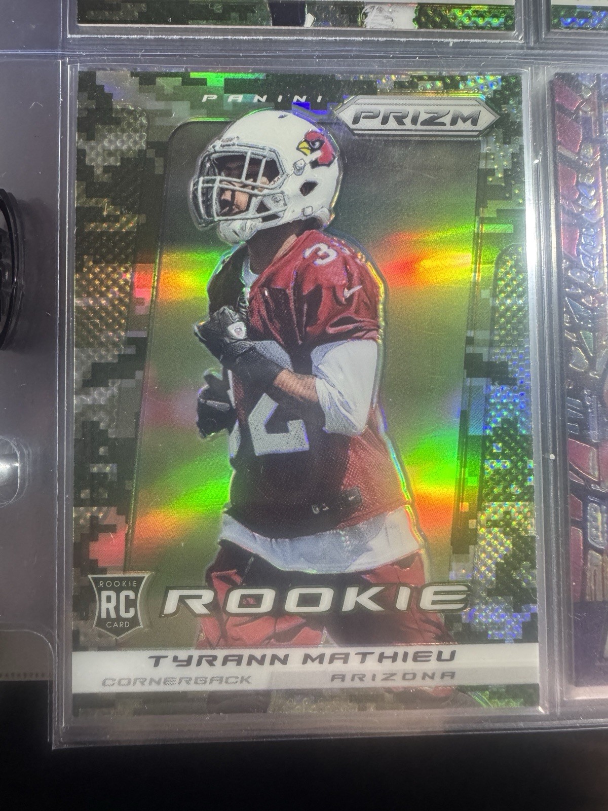 2013 Panini Prizm - Rookie Tyrann Mathieu #296 Camo Prizm (RC)