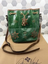 Patricia Nash crossbody green and brown draws...