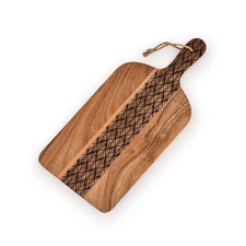Acacia Wood Cutting Board with Handle 15x7x0.75 Inch for Meat Cheese