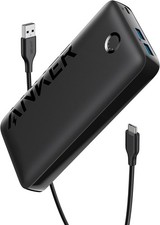 Anker Power Bank 20000mAh, 20W, 3-Port,USB-C  2 USB-A - Black