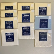 VTG Lot (10) Flamingo Mills Counted Cross Stitch Fabric Hardanger 22 AIDA 14, 18