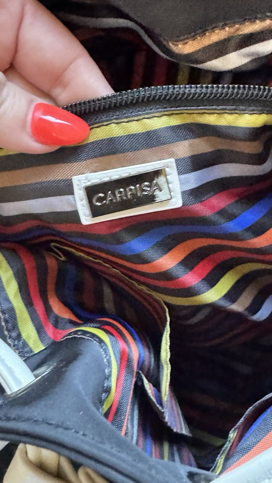 Carpisa Backpack Blue Black /White Travel Backpack Drawstring Bag image 6
