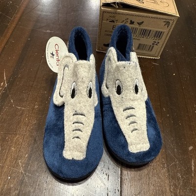 Elefanten Slipper Shoes Elephant blue Wool Youth EU SZ 22 Original Box