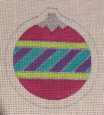 Hand-painted Needlepoint Canvas, Ornament, Signed 242i - 8" Square W/ Instructio