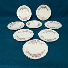 Set 8 Vintage Homer Laughlin Virginia Rose 6" Scalloped Edge Bread Dessert Plate