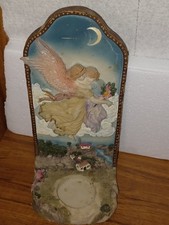Vintage Resin 3-D Guardian Angel Wall Christmas Candle Plaque 8