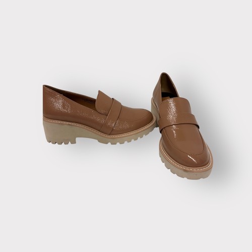 Dolce Vita Platform Loafers Women 8 Tan Patent Clueless Academia Office - Picture 8 of 8