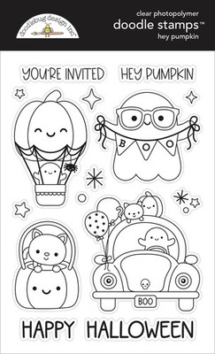 Doodlebug Clear Doodle Stamps-Hey Pumpkin