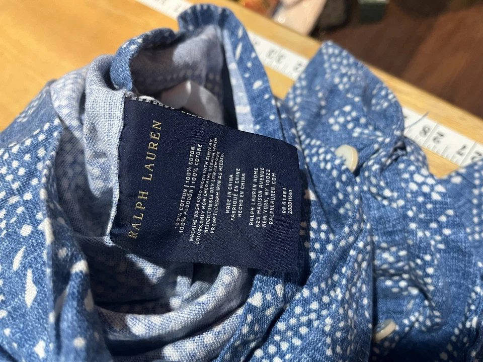 Funda nórdica Ralph Lauren Isla Belice punto completo/queen azul blanco algodón Foto 4 de 4