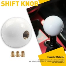 Acrylic White Round Universal Glossy Shift Knob Ball Manual Gear Head Shifter Acrylic White Round Universal Glossy Shift Knob Ball Manual Gear Head Shifter