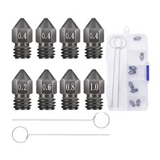 8pcs 3d Printer Hardened Steel Mk8 Nozzles Upgraded Tungsten Metal Extruder Nozz