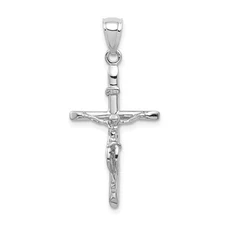 14k White Gold INRI Crucifix Pendant Mother's Gift Perfect Gift for Her