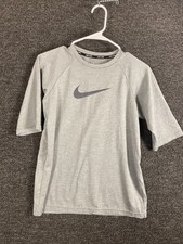 Nike Swim Dri-FIT UPF 40 Performance T Shirt Tee HEATHER Gray Mens XLarge