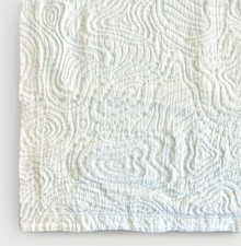 Barbara Barry Pillow Sham White Matelasse Cotton Embossed Portugal 22x25 Quilted