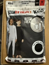32 Degrees Heat Kids Long Sleeve Crew Neck & Legging Set Black Medium 2 PC NEW