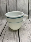 Vintage Mess Hall Mug Decor Pyrex Teal Stripe Navy Mug Cup Coffee 723-6