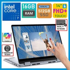 NEW Dell Inspiron 14 2-in-1 Intel Core 7 16GB RAM 512GB SSD FHD Touch FP Reader