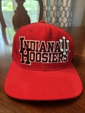 Vintage STARTER Indiana University Hoosiers Snapback Hat Gray Bill