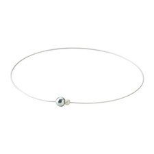 Phiten Rakuwa Wire Necklace Extreme Mirror Ball Twin, Light Blue/Pearl, 40Cm R 