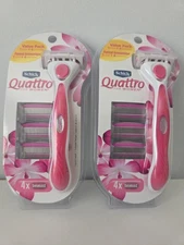 Schick Quattro for Women Razor + 4 Cartridges Pink (2 PACK) New