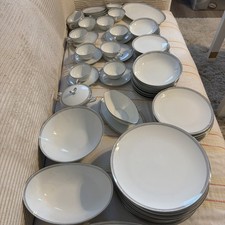Noritake &ldquo;Silver Key&rdquo; 5941 China Set &ndash; 78 Pieces  &ndash; MINT