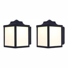 Hampton Bay Outdoor Wall Lantern Integrated LED Exterior Lights, 2-Pack