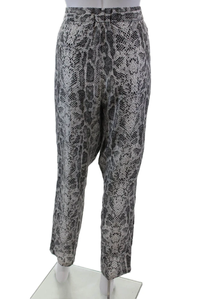 Calça Equipment Feminina Texturizada Elástica Cintura Estampa Animal Tamanho Branco - Imagem 3 de 4