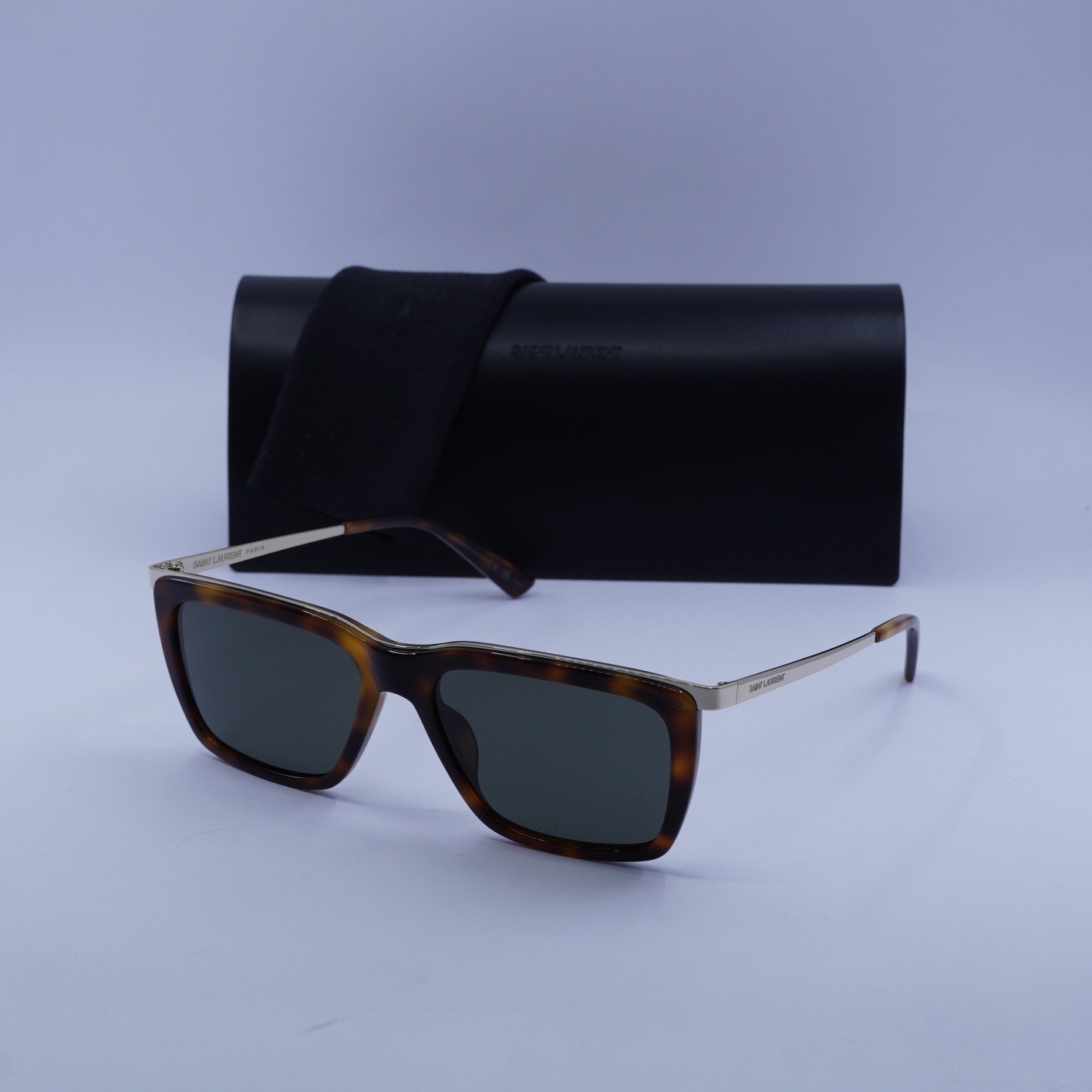 Occhiali da sole Saint Laurent SL 765 004 avana oro grigio 56 17 145 nuovi