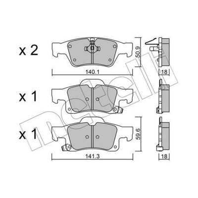 METELLI Bremsbeläge Bremsbelegsatz hinten für Jeep Grand Cherokee IV