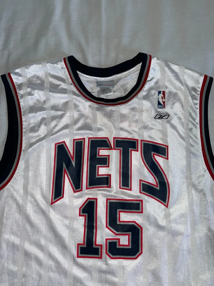Blanco New Jersey Nets #15 Carter Reebok Team Apparel CAMISETA DE BALONCESTO XL Corea Foto 3 de 4