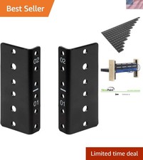 2U Steel Vertical Rack Rails - Easy Install Kit for Networking Equipment - Black