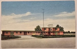 Sanders Motel (Now the Park Hills Motel in OK?) Linen Vintage Postcard Route 36
