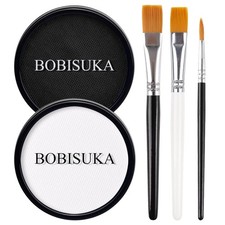 Black and White Face Paint Set - Water Activated Professional Makeup, Combo Pack