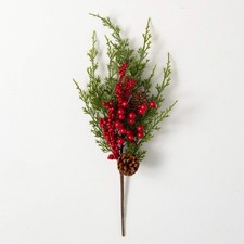 Artificial Pine Branches with Red Berries Christmas Tree Wreath Decoration