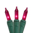 Hofert 140 Pinkish Purple Everglow Chasing Mini Christmas Lights - Green Wire