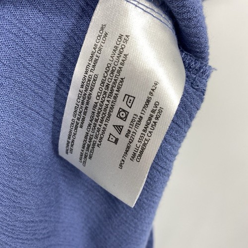 Top Orvis cuello en V manga corta con botones para mujer talla XXL azul rayón arrugado - Imagen 8 de 11