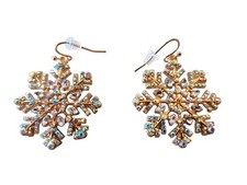 Crystal Snowflake Dangle Earrings Women Fashion Jewelry Nickel Lead-Free Gift