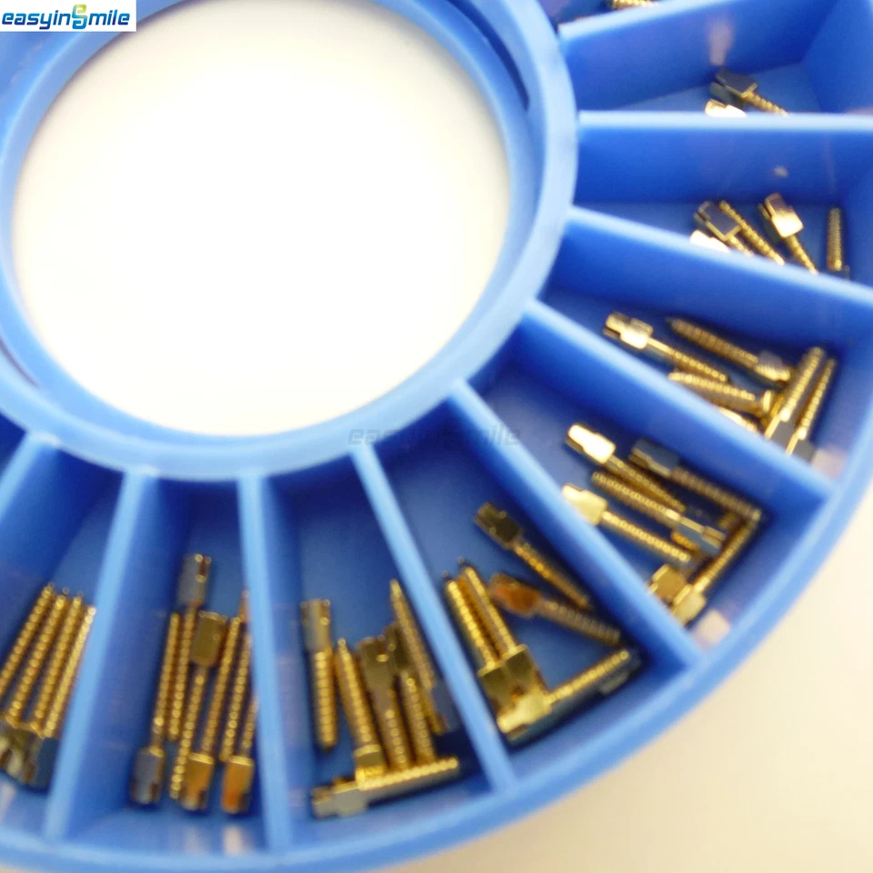 120pcs Dental Endodontic Screw Posts Gold Plated Titanium Kit &2Key Conical Pins - Image 2 of 4