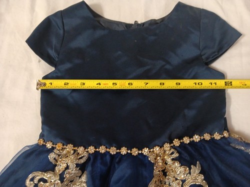 Rare Editions Girls Fancy Dress 5 Navy Blue Embroidered Pageant Recital READ - Picture 8 of 9