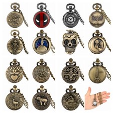 Steampunk Mini Small Quartz Analog Pocket Watch with Sweater Chain Creative Gift