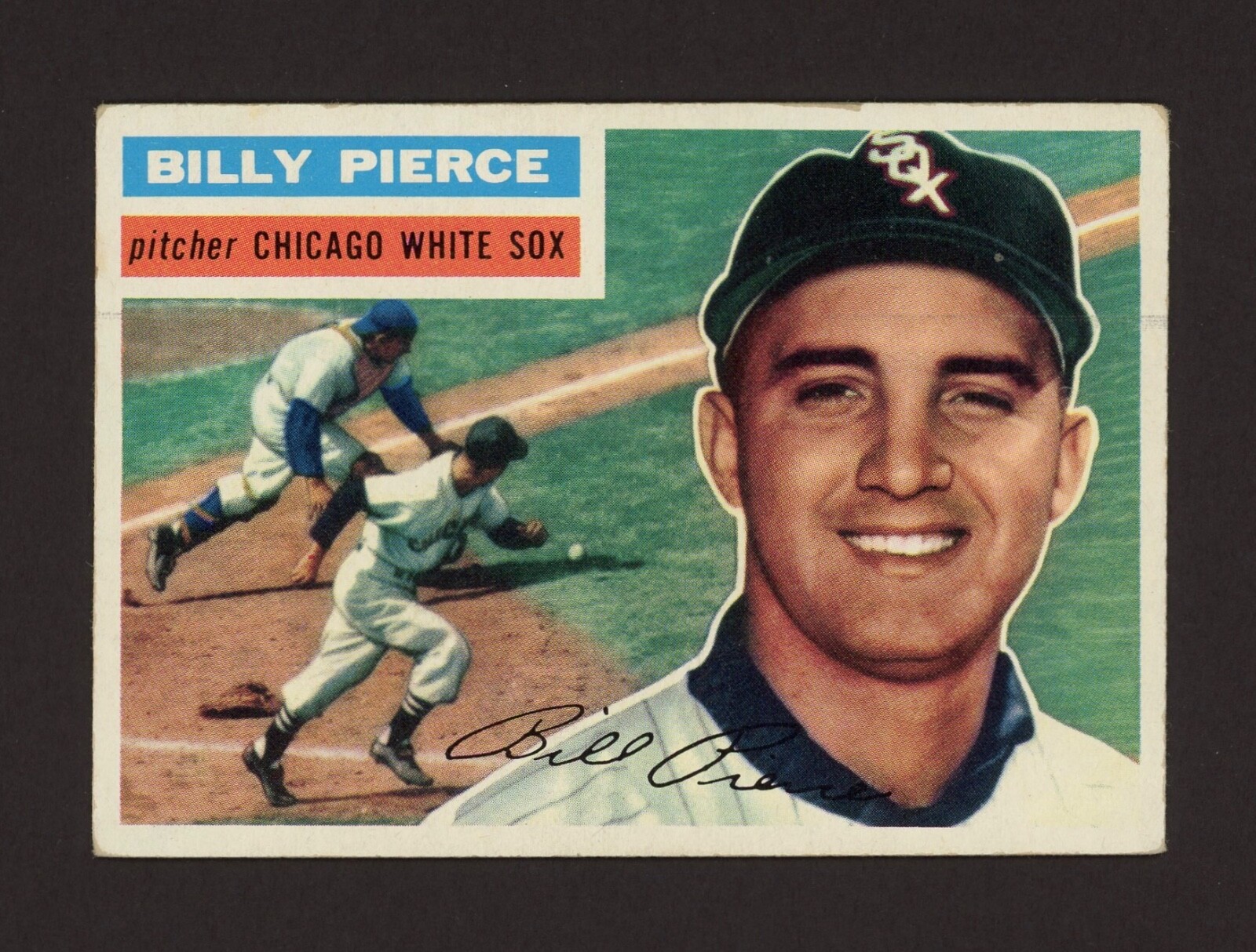 1956 Topps #160 Billy Pierce Rare White Back (WB)