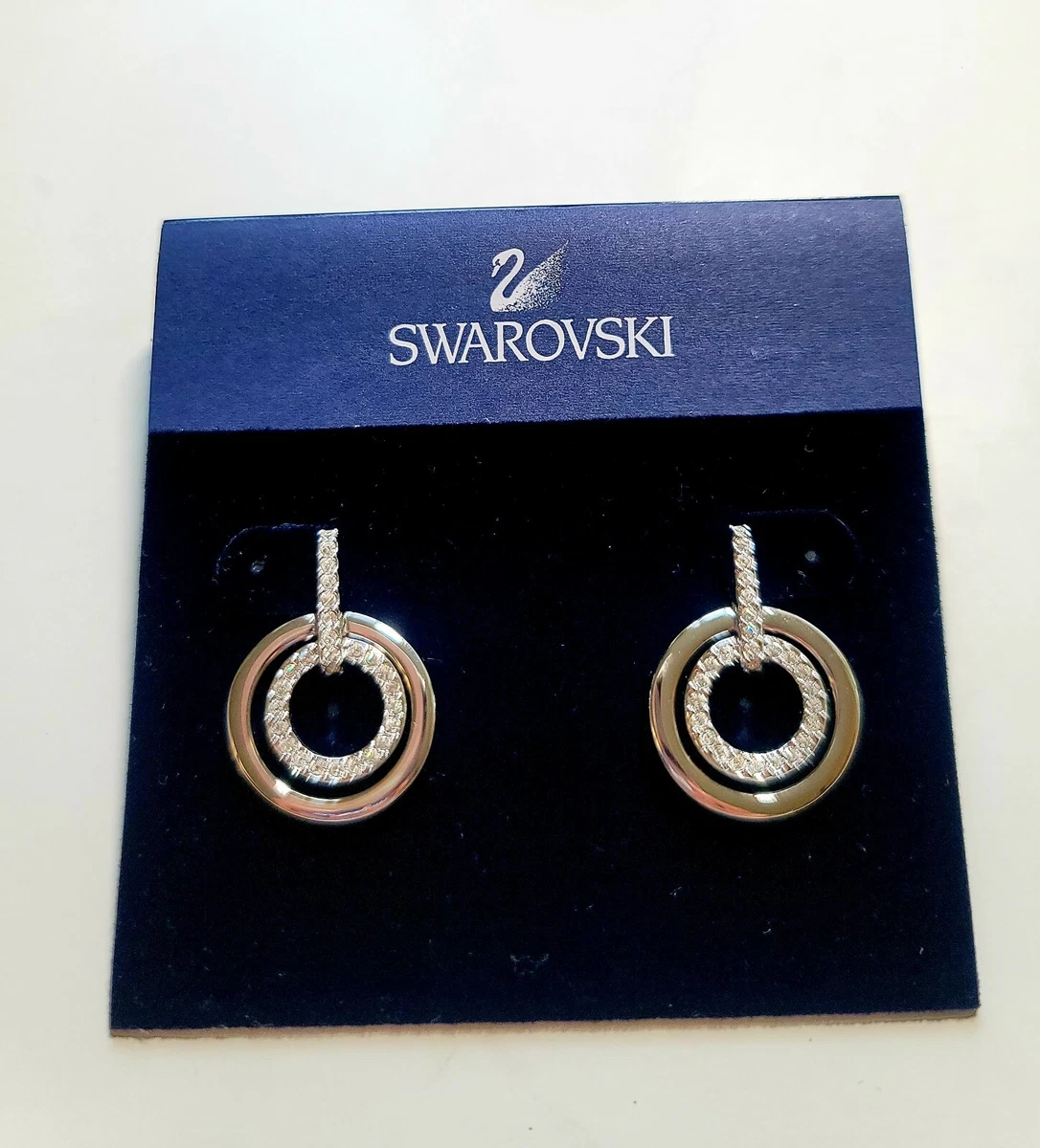 Swarovski circle pierced earrings sale