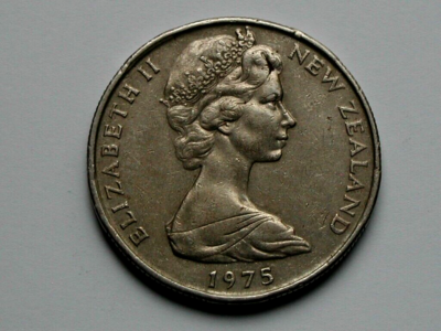 New Zealand 1975 50 CENTS Coin with Explorer James Cook Ship 