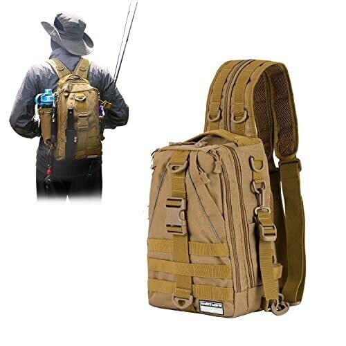 Ghosthorn Fishing Backpack Tackle Sling Bag - Shoulder w/ Rod Holder NEW - Picture 2 of 8