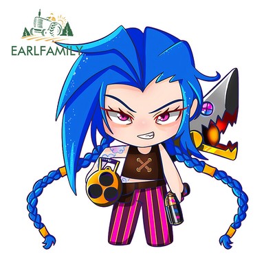 EARLFAMILY 5.1'' Anime Kawaii JinX Chibi Car Sticker Vinyl Campervan Fridge Decal