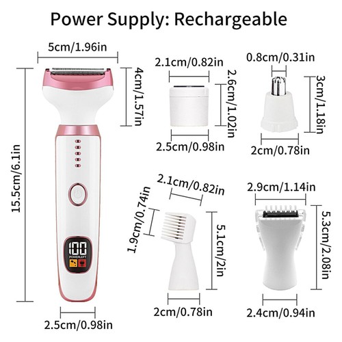 5-In-1,Elektrischer Rasierer Intimbereich Elektrischer Damenrasierer für Frauen - Bild 9 von 19