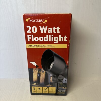 Malibu 20 Watt Floodlight 12V Landscape Lighting Black Cast Metal