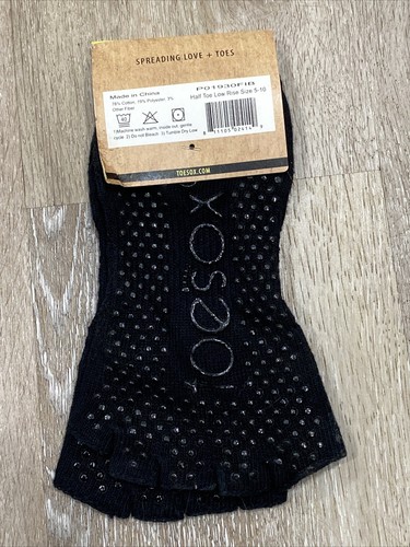 TOESOX Women's Low Rise Grip Yoga Pilates Toe Socks - Size 5-10- Black NWT - Picture 4 of 5