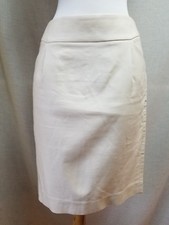 J Crew The Pencil Skirt Sz 2 Solid Khaki Knee Length Cotton Serge Pockets VEUC